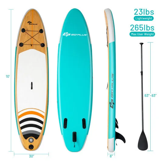 10' Inflatable Stand up Paddle Board Surfboard SUP with Bag