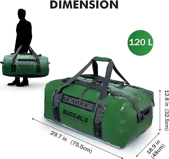 120L Waterproof Duffel Dry Bag With Waterproof Zipper