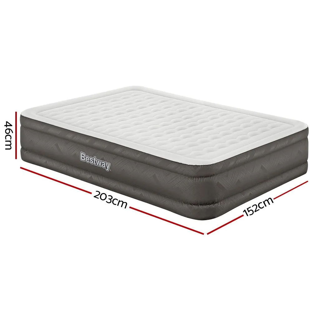 46 CM Thickness Air Bed Inflatable Mattress with Built in Pump - Queen Size