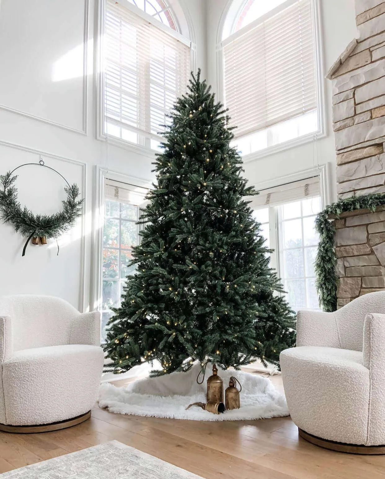 6.5' King Fraser Fir Artificial Christmas Tree with 750 Warm White LED Lights