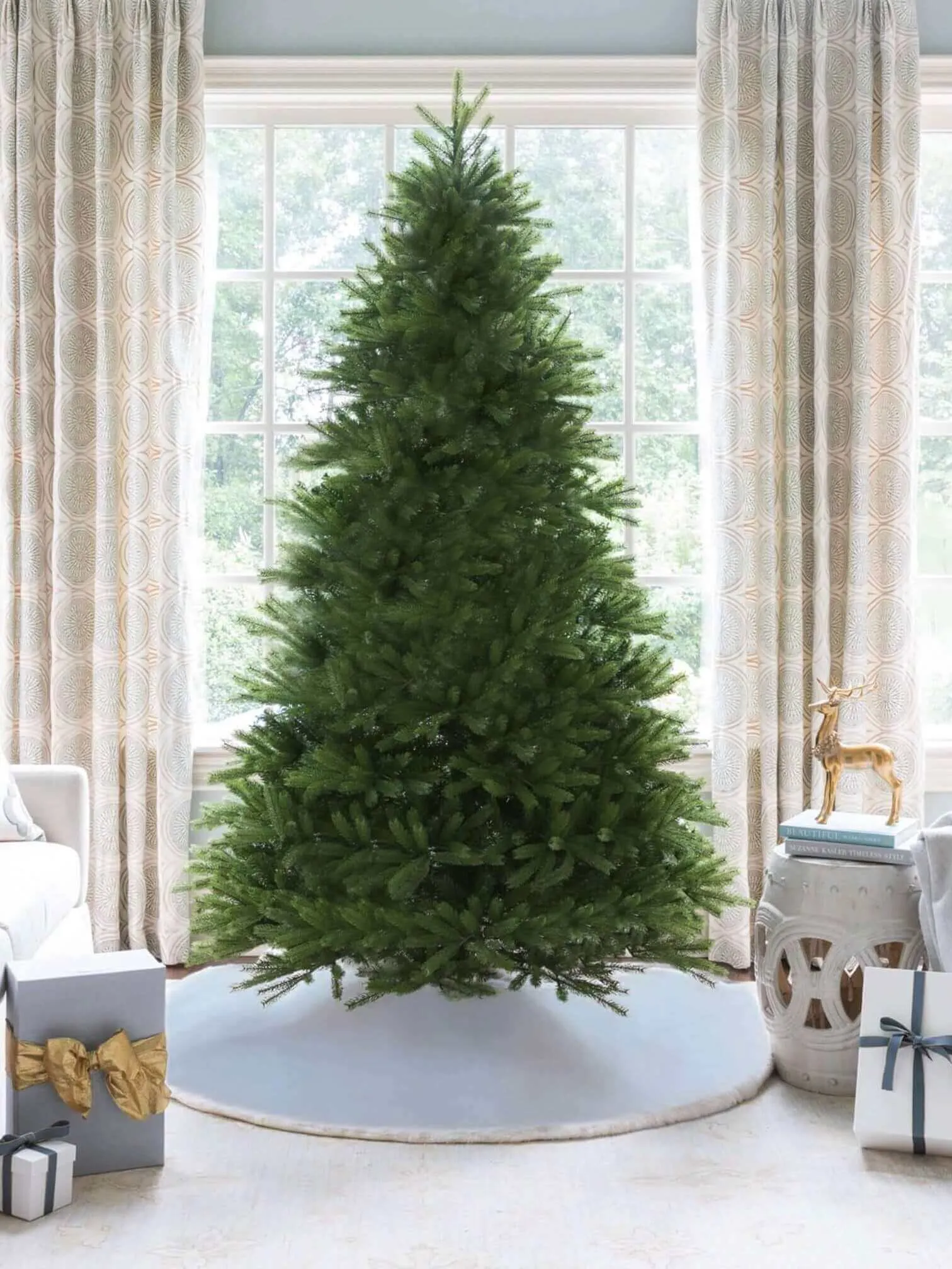 7.5' King Fraser Fir Artificial Christmas Tree with 1000 Warm White & Multi-Color LED Lights