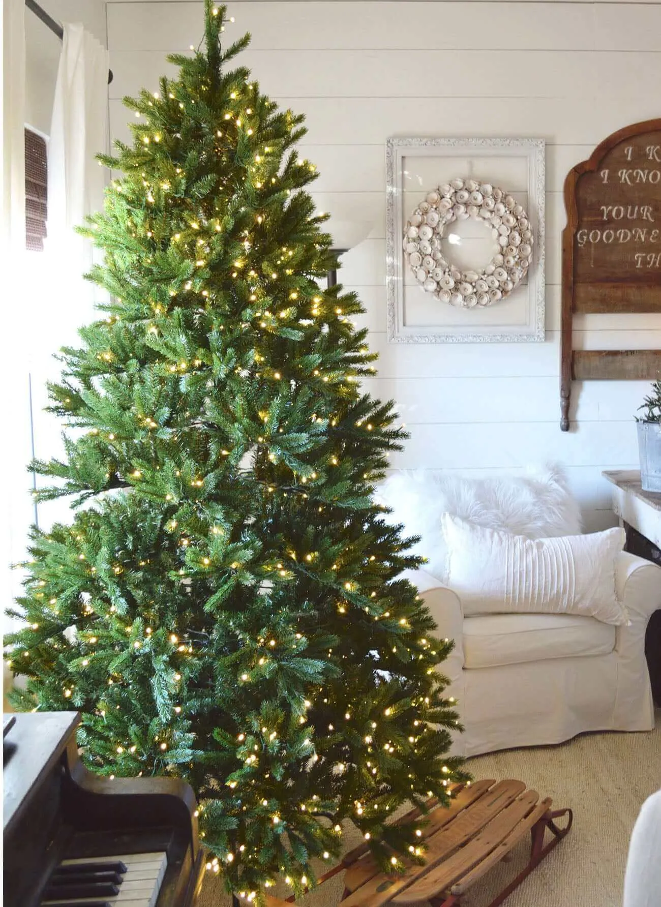 7.5' King Fraser Fir Artificial Christmas Tree with 1000 Warm White & Multi-Color LED Lights