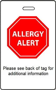 Allergy Alert Bag Tags