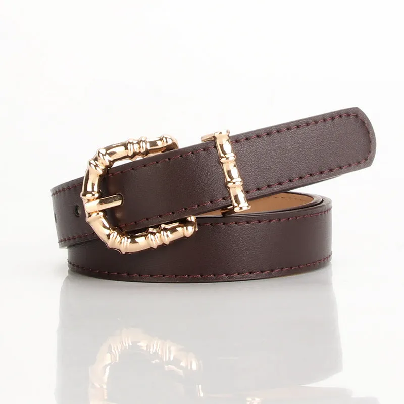 Alloy Pin Buckle Casual All-Match Pu Thin Belt Clothing Matching Belt Jeans Strap