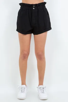 American Bazi High Waist Paper Bag Shorts