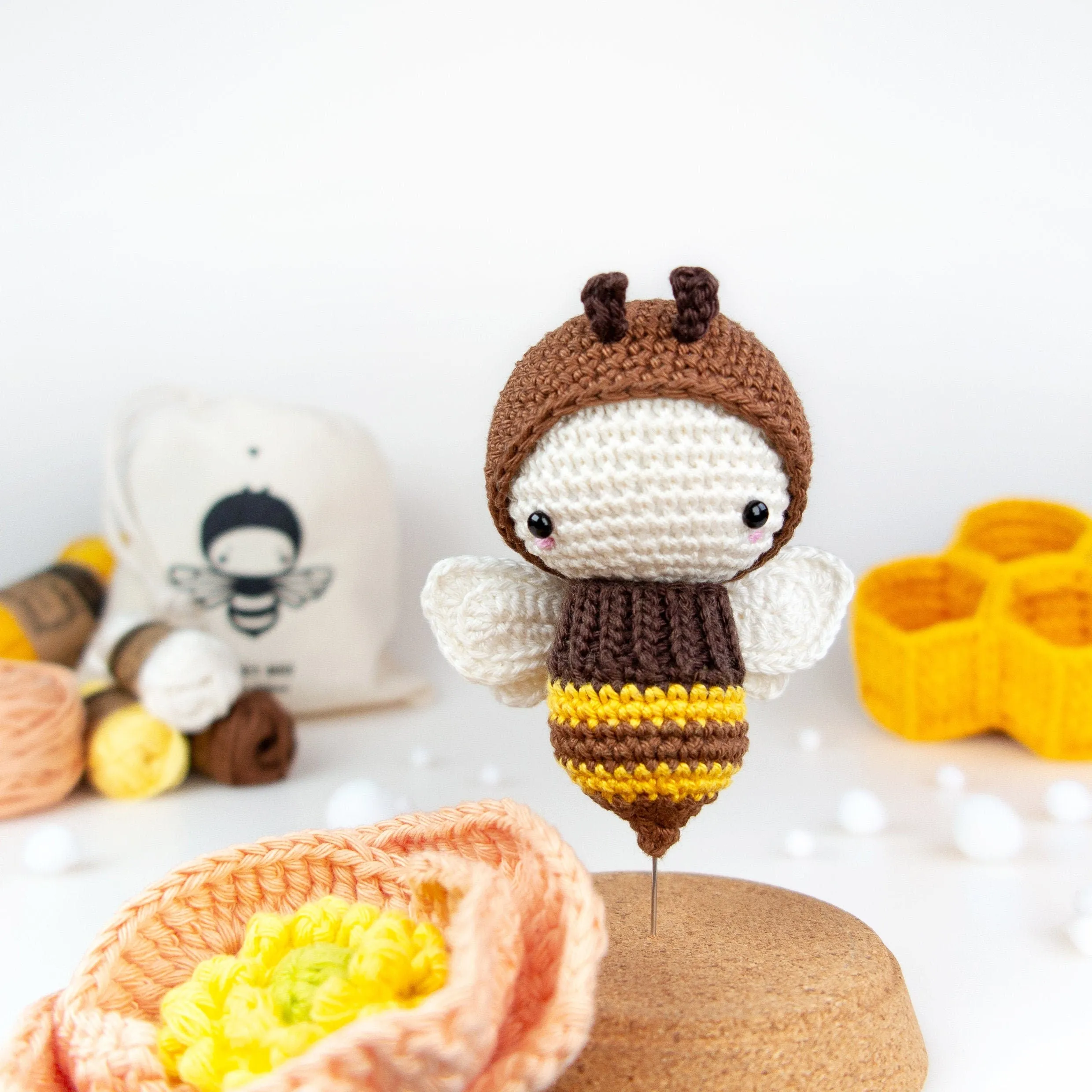 Amigurumi Crochet Kit . Bee Lifecycle Playset