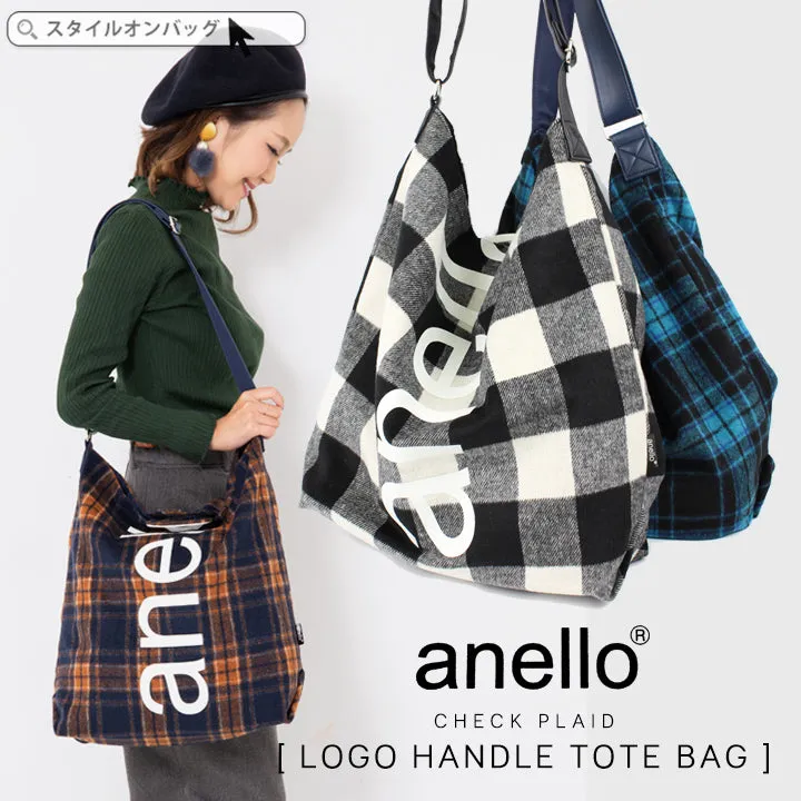 Anello Limited edition British style plaid pattern 2 Way Shoulder tote Bag