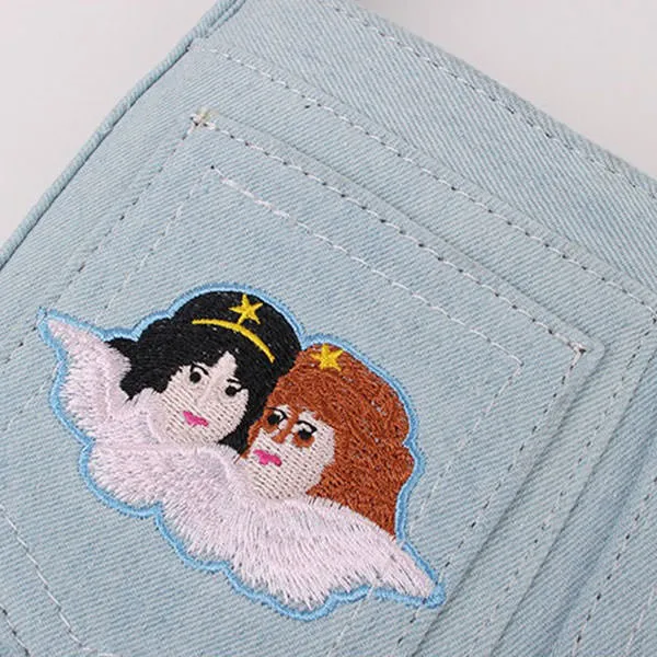 Angel Embroidery Baguette Bag