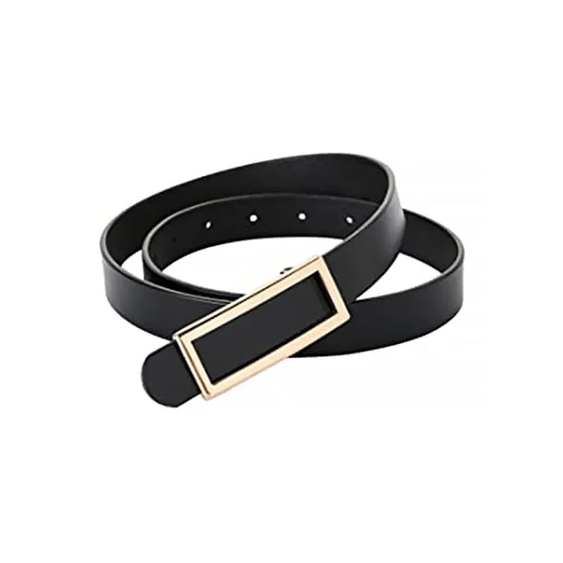 Autumn and Winter Women's Apricot Brown Two-Layer Smooth Buckle Belt Clothing