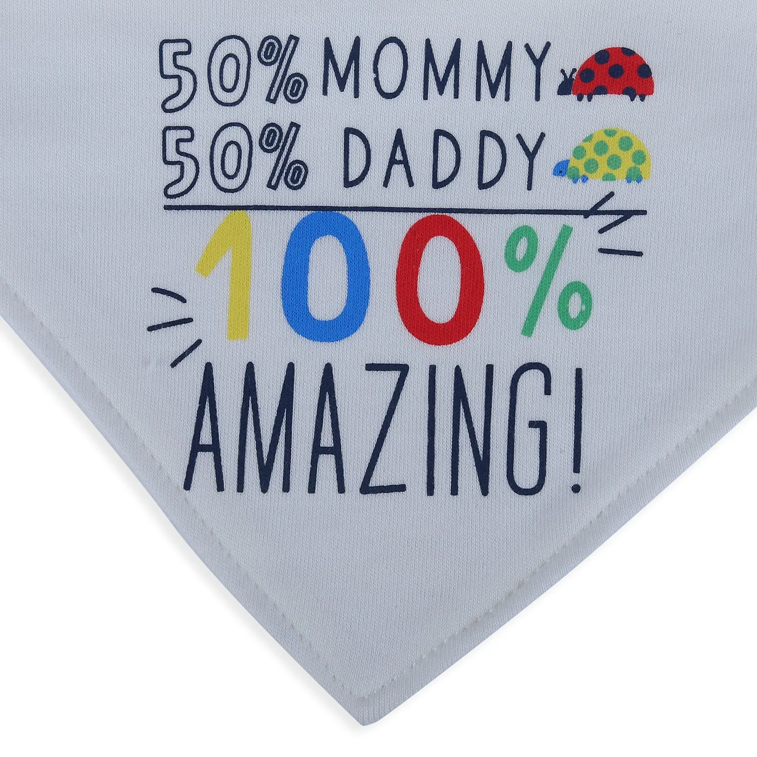 Baby Moo Just Like Mommy Daddy Cotton 3 Pack Bandana Bibs - Multicolour