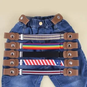 Baby Snap Button Type Boys Girls Kindergarten Kids Pant Belt