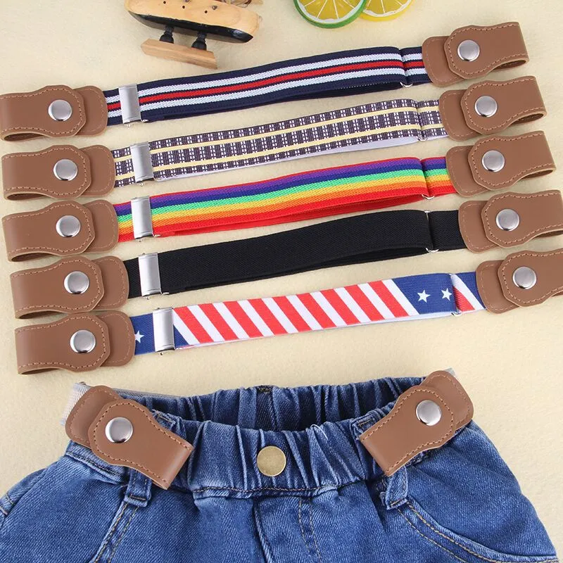 Baby Snap Button Type Boys Girls Kindergarten Kids Pant Belt