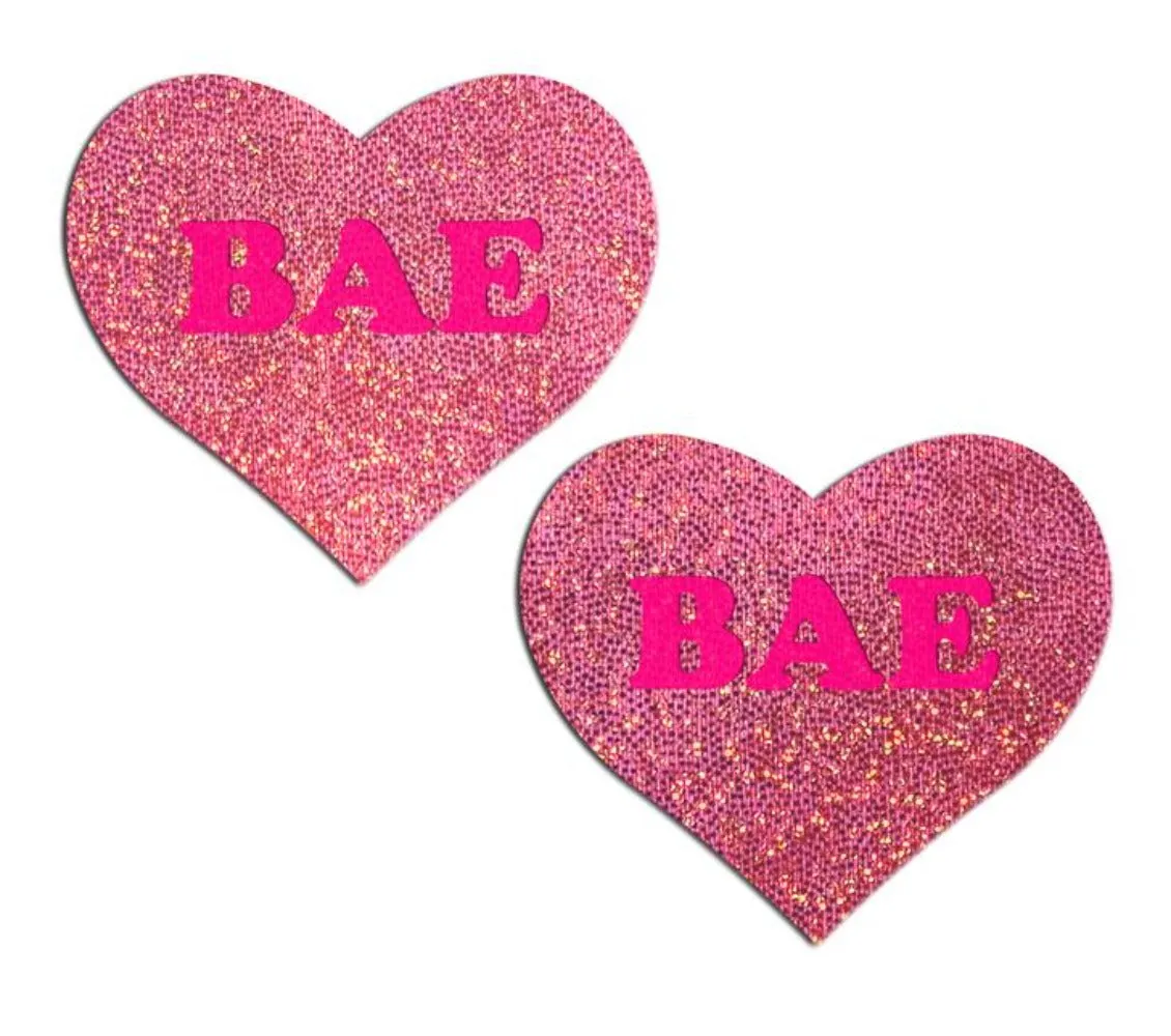 'BAE' in Neon Pink/Pink Glitter Pasties