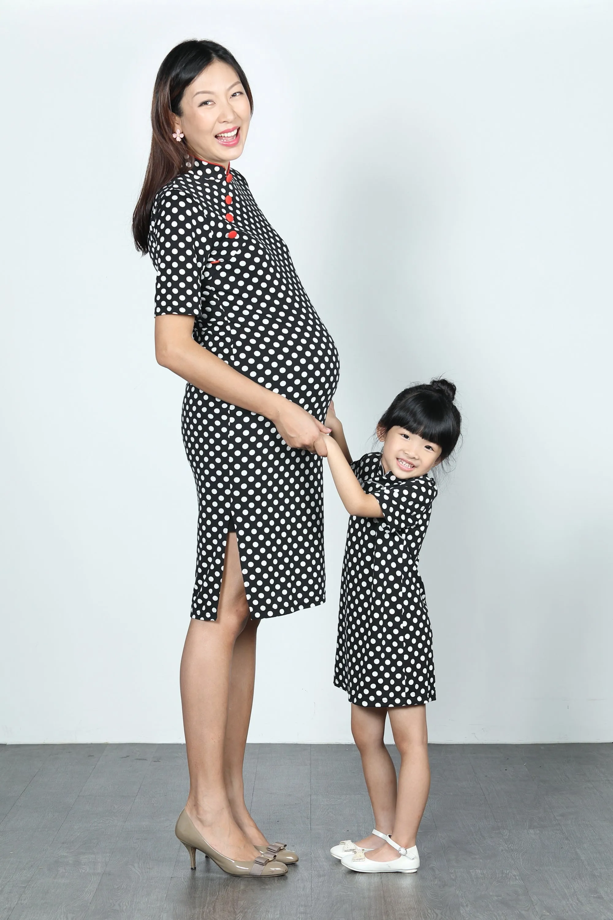 BAMBI Polka Dot Cheongsam (Black/ White)