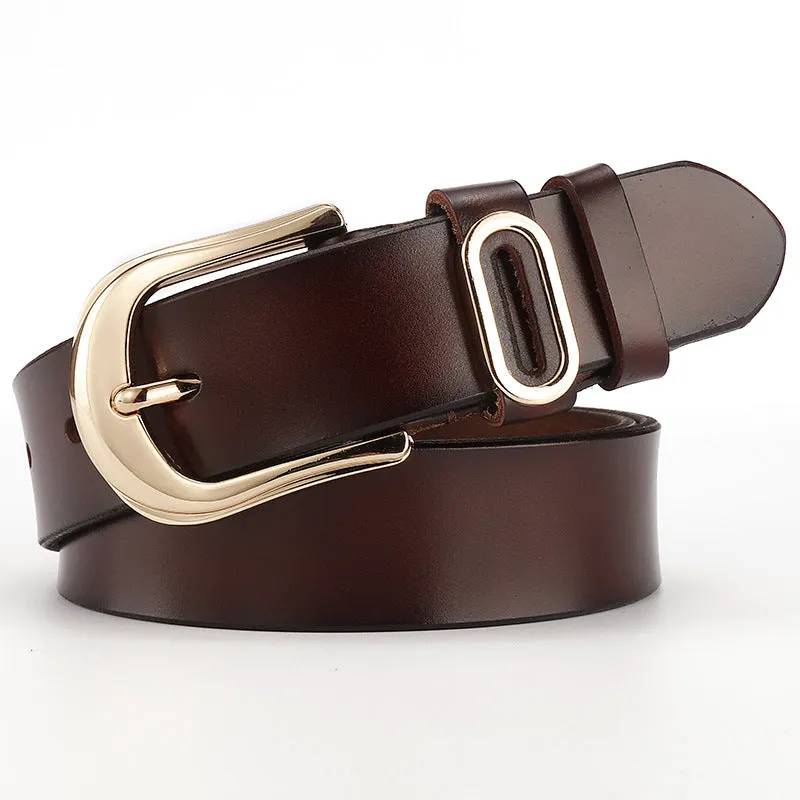 Belt Korean Style All-Match Pure  Pin Buckle Belt Women's Wide Decoration Leather Belt