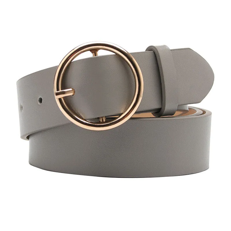 Belt round Buckle Casual Simple All-Match Women's Jeans Accessories Belt