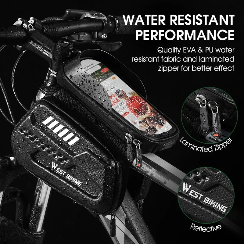 Bicycle Bag Waterproof Bike Frame Bag Touchscreen Phone Case Cycling Bags MTB Bike Top Tube Handlebar Bicycle Bag