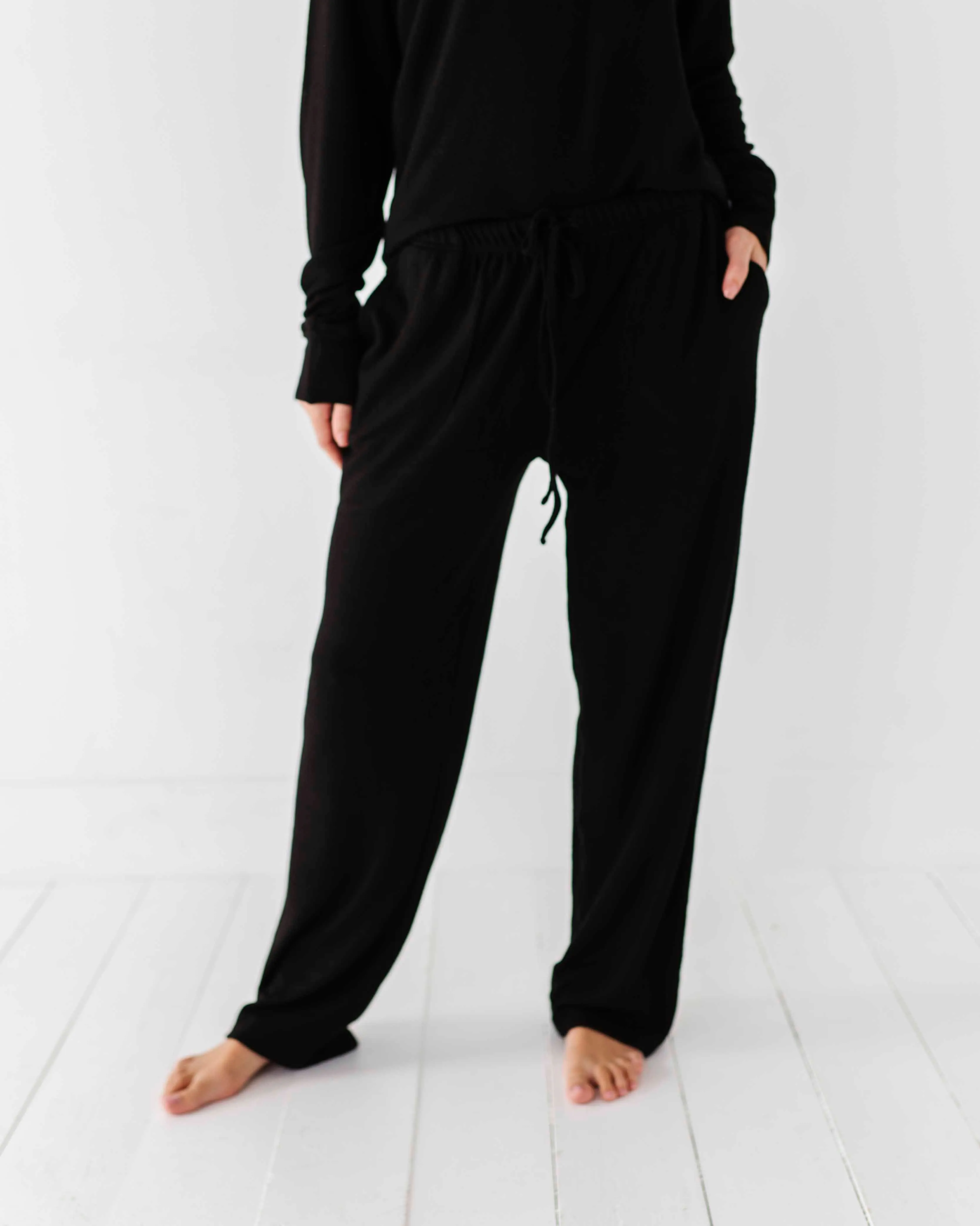 Black Women's Wide Leg Pants - Cloud Plush Bamboo