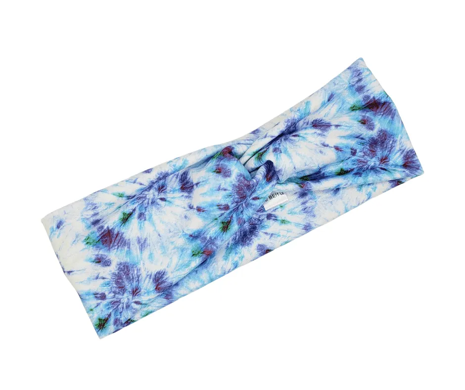 Blue & Lime Tie-Dye Headband