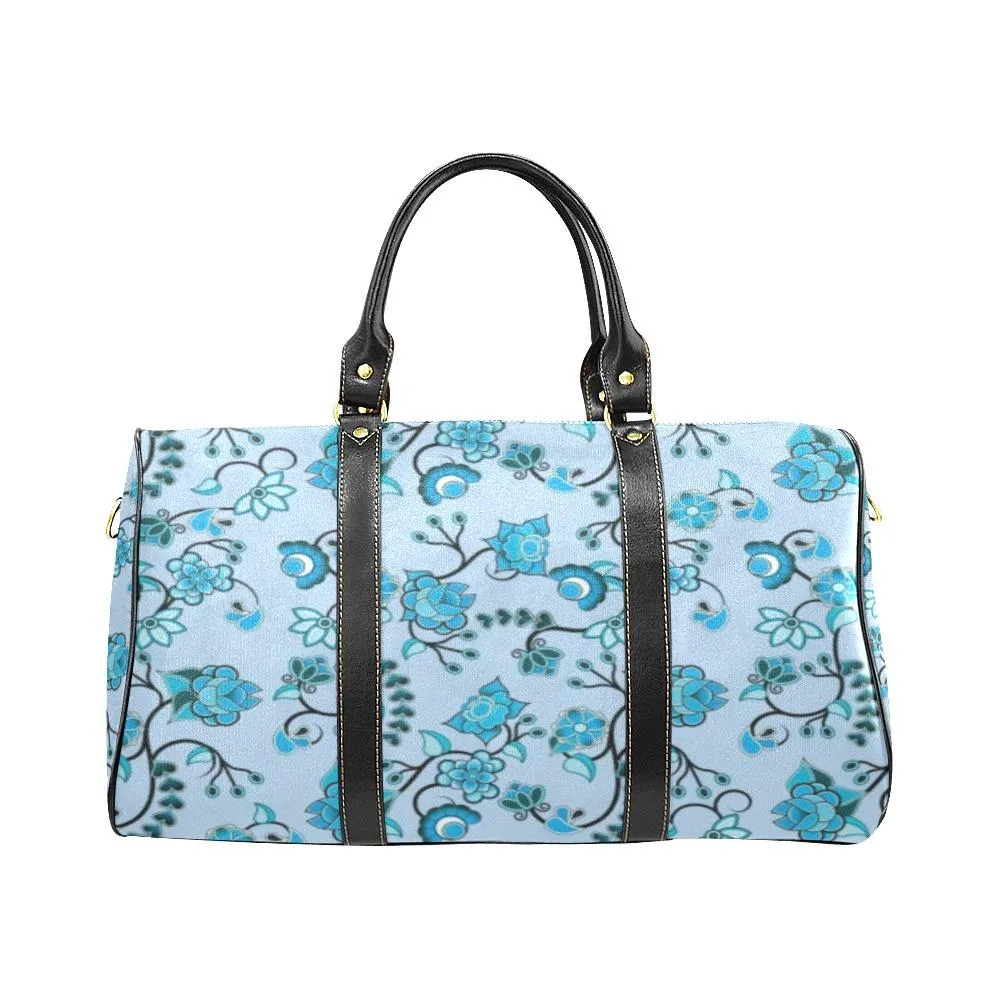 Blue Floral Amour Waterproof Travel Bag/Small