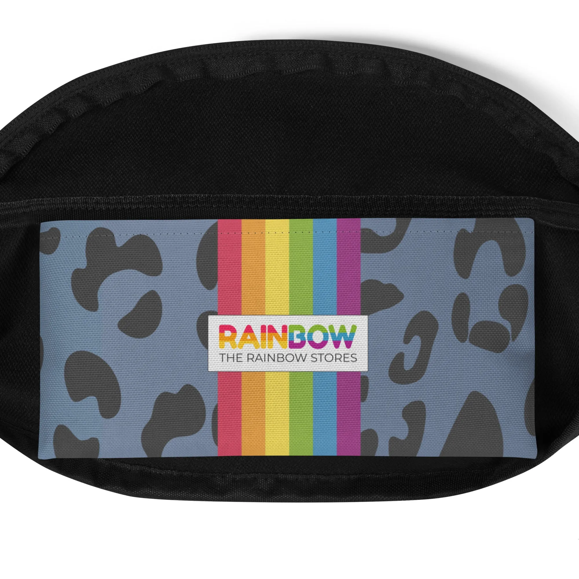 Blue Leopard Print Fanny Pack/Bum Bag  with Rainbow Flag