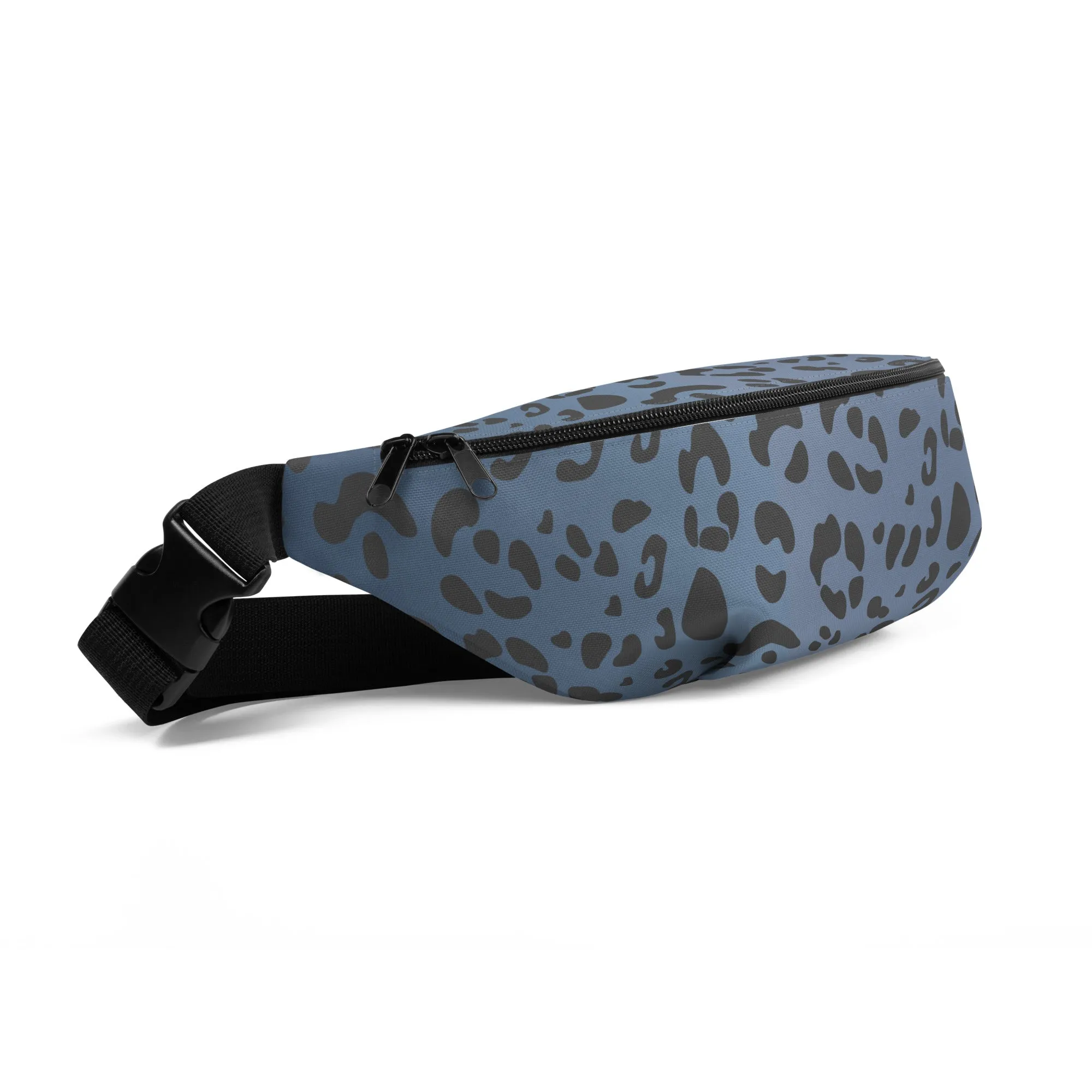 Blue Leopard Print Fanny Pack/Bum Bag  with Rainbow Flag