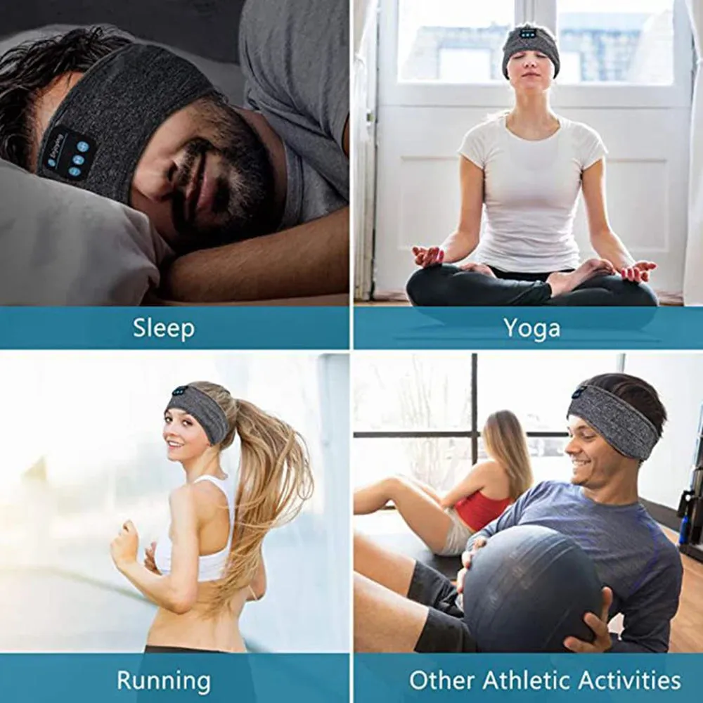 Bluetooth-Compatible Sports Earphones & Sleeping Headband
[Elastic Wireless Headphones with Music Functionality
Comfortable Eye Mask & Wireless Headset in One]