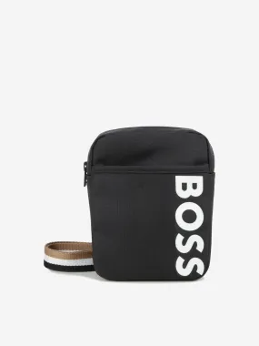 BOSS Boys Logo Messenger Bag in Black (18cm)