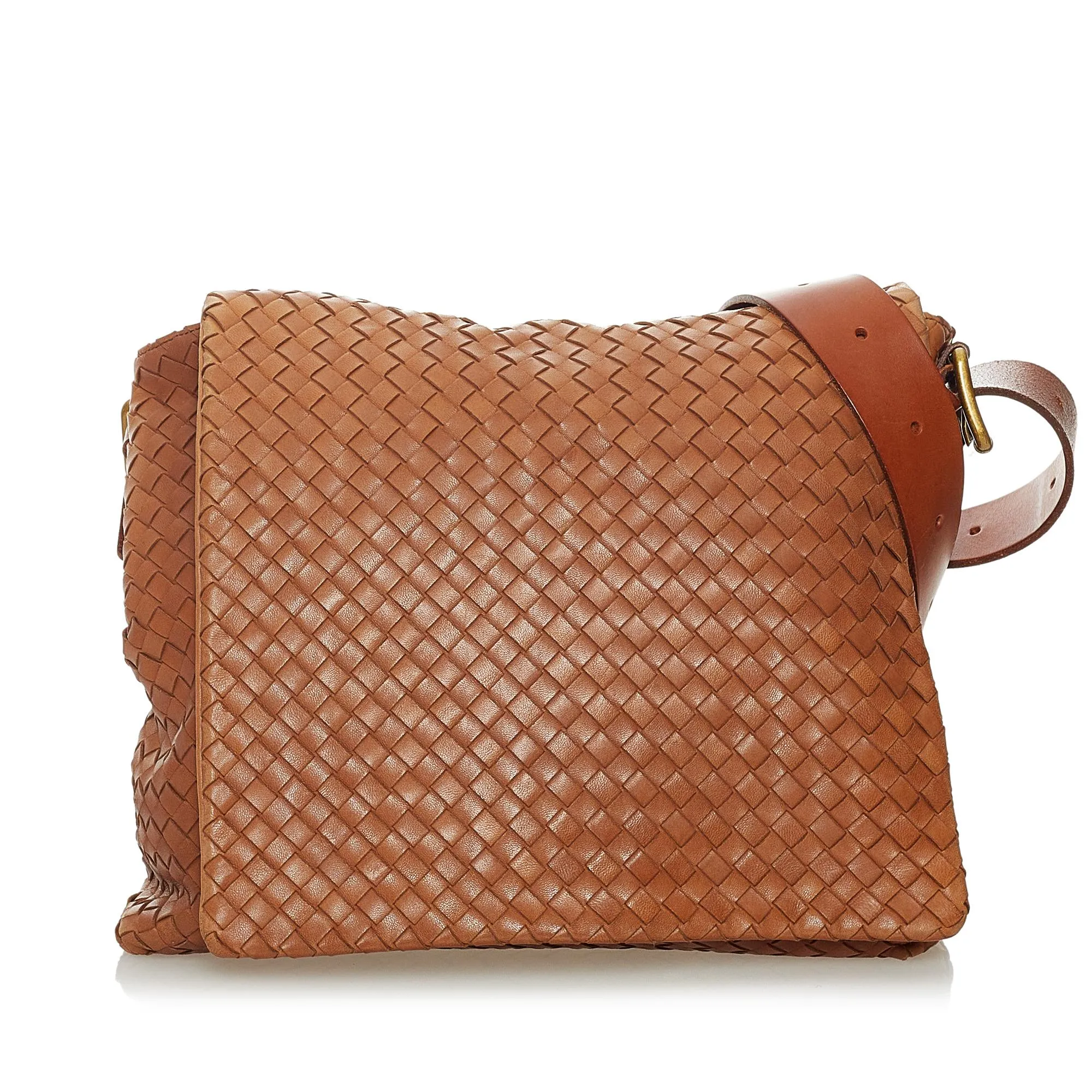 Bottega Veneta Intrecciato Leather Crossbody Bag (SHG-28321)