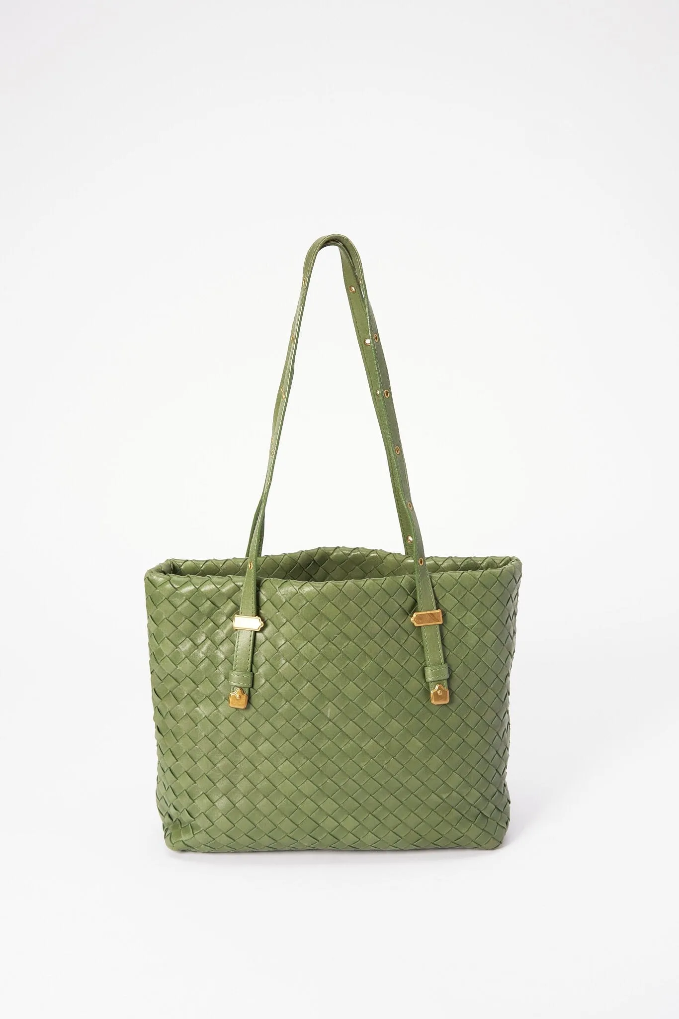 Bottega Veneta Intrecciato Leather Tote - Green