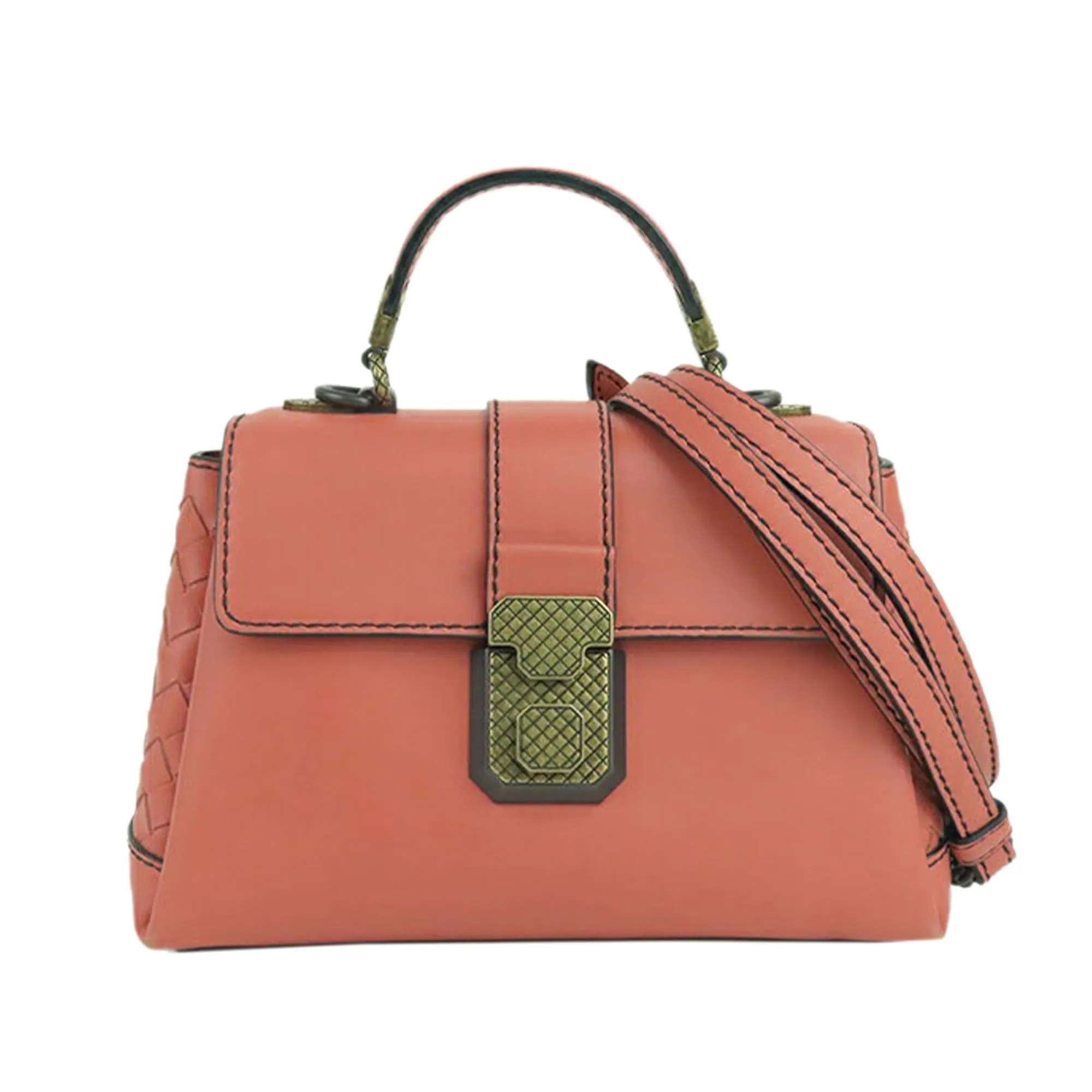 Bottega Veneta Piazza Leather Satchel (SHG-36213)