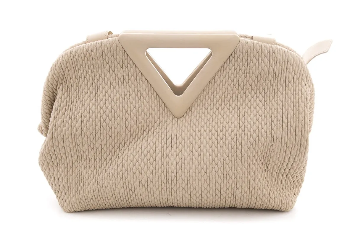 Bottega Veneta "The Point" Beige Rubberized Handbag