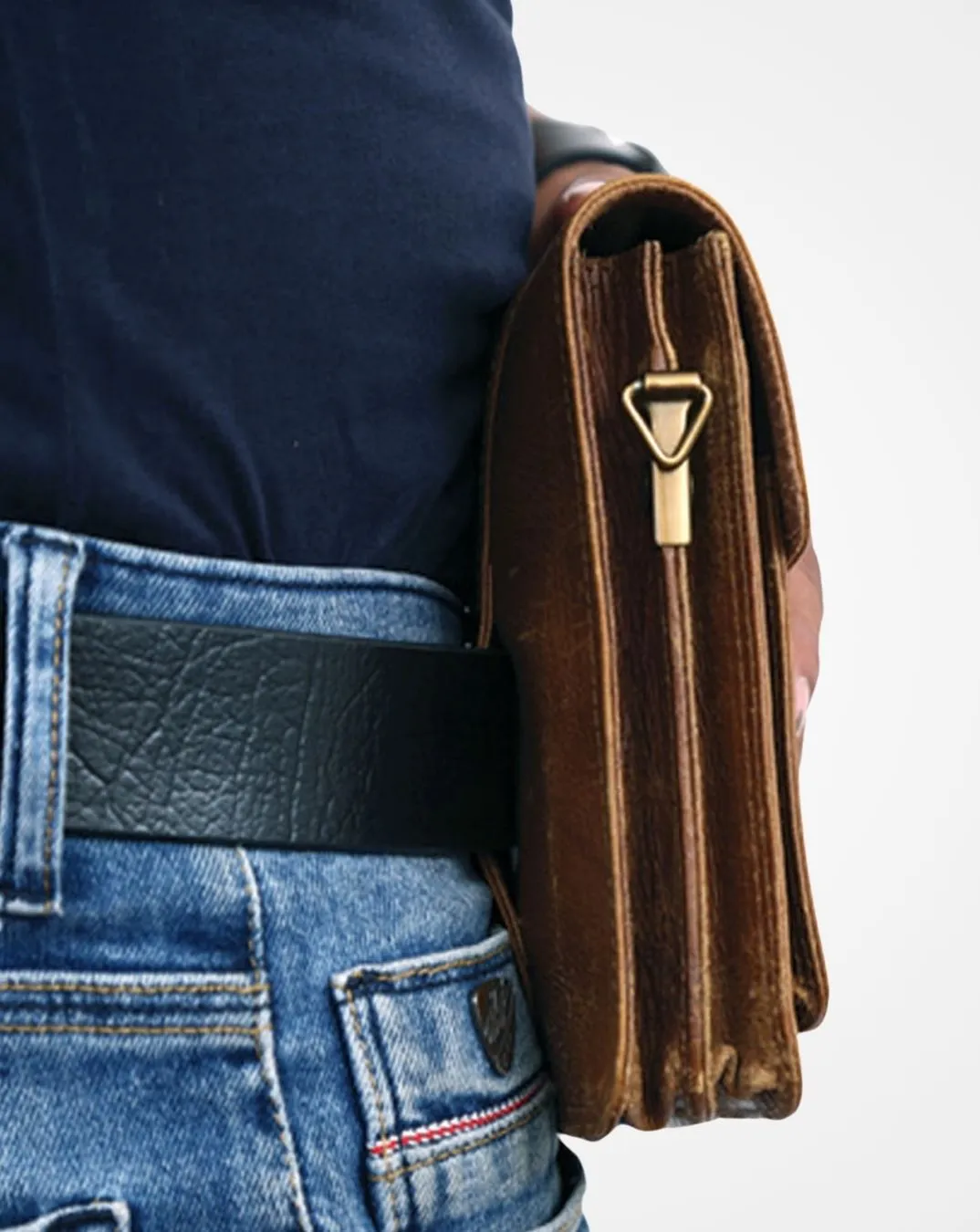 Brown Leather Flap Bumbag / Waist Bag