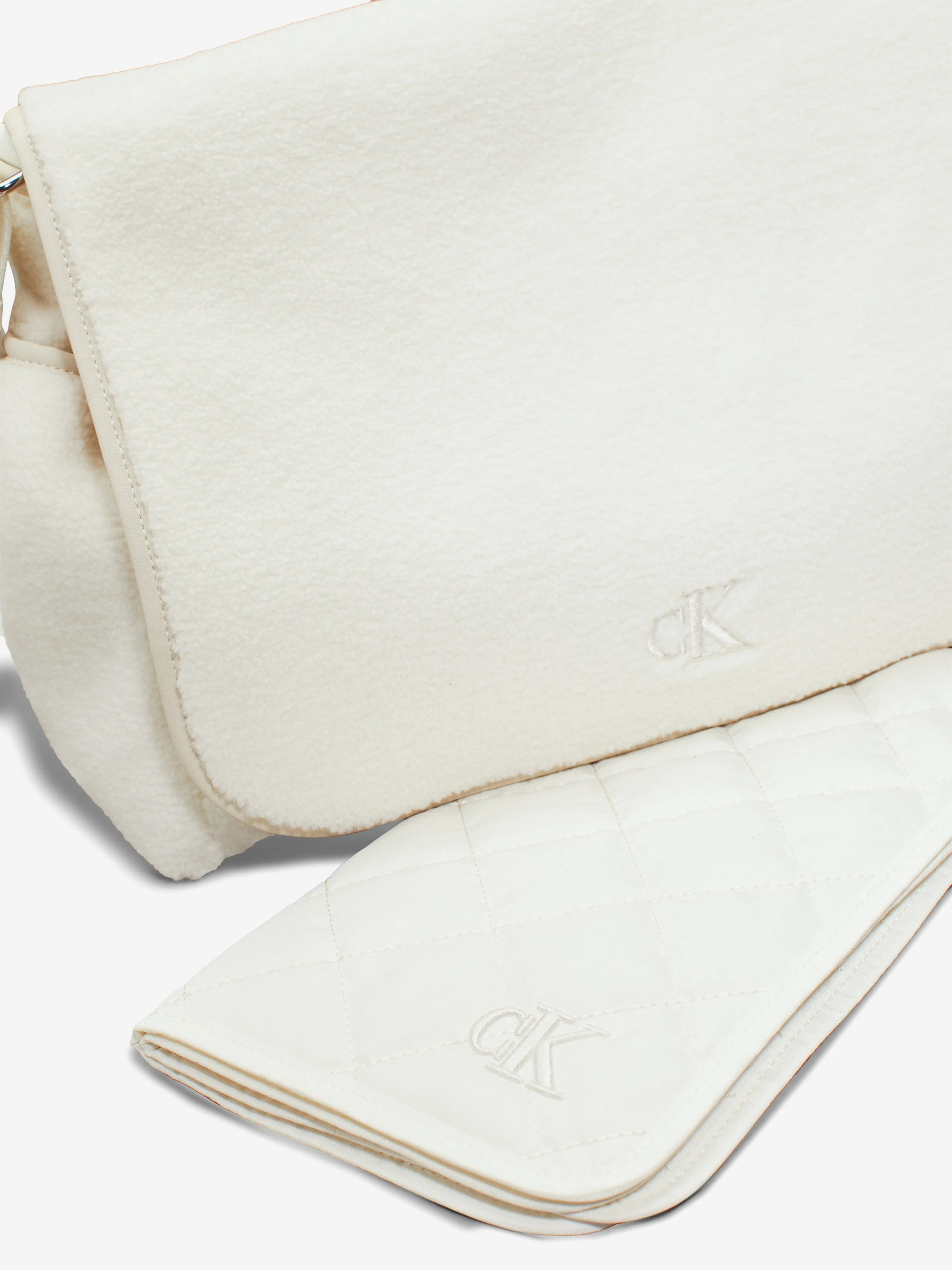 Calvin Klein Baby Teddy Messenger Changing Bag in Ivory (36cm)