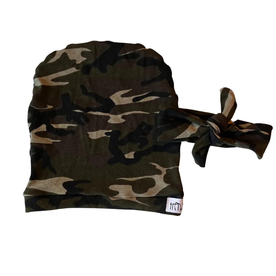 Camo print slouchy hat or headband