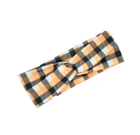 Candy Corn Plaid Headband