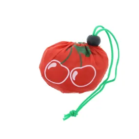 Cherry Themed Shopping Bag in a String Draw Pouch