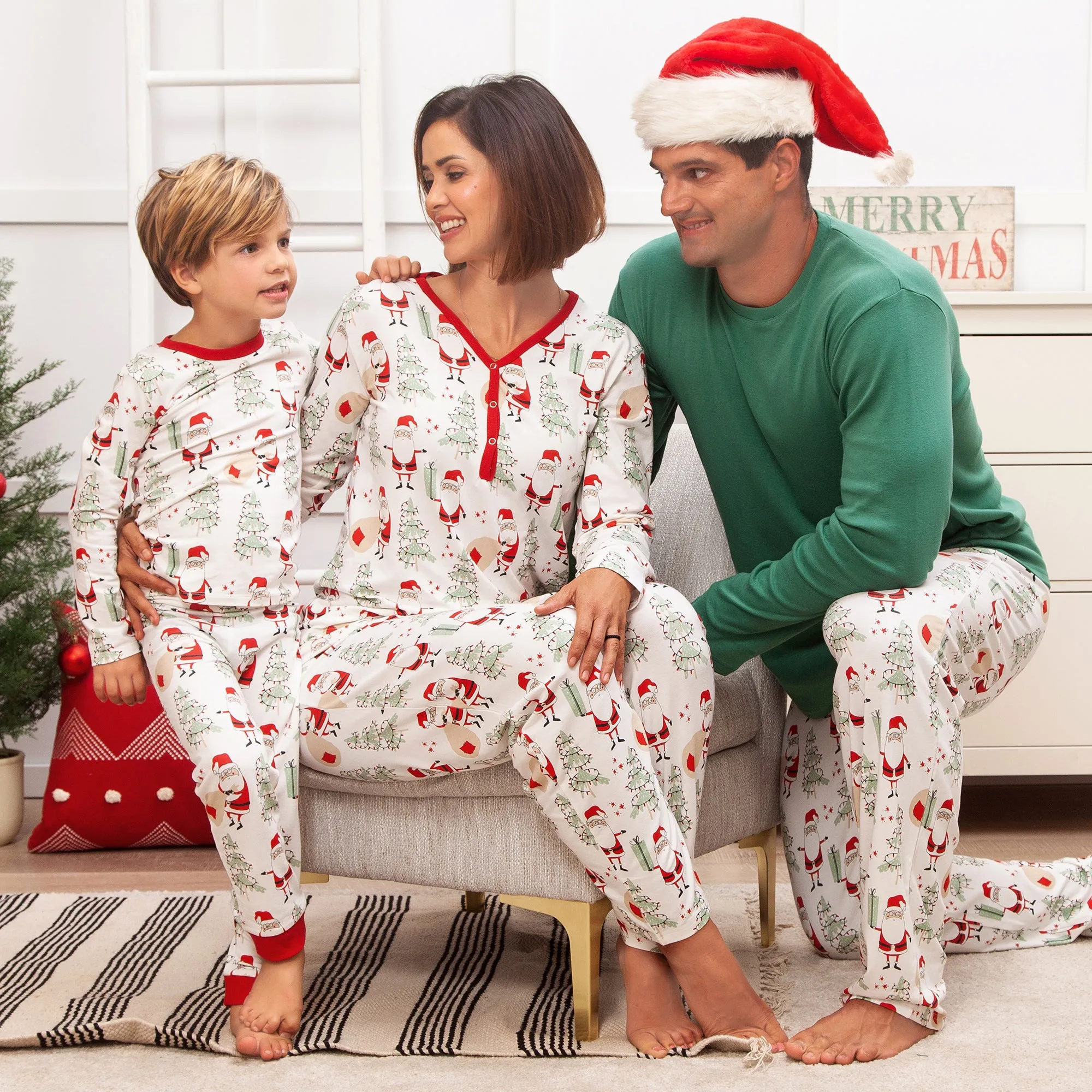 Christmas Santa Bamboo Women's Pajama Set