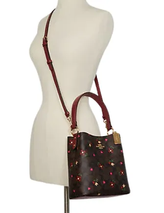 Coach Small Town Bucket Bag In Signature Canvas With Heart Petal Print