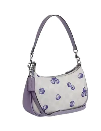 Coach Teri Shoulder Bag In Signature Canvas With Blueberry Print