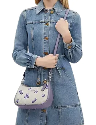 Coach Teri Shoulder Bag In Signature Canvas With Blueberry Print