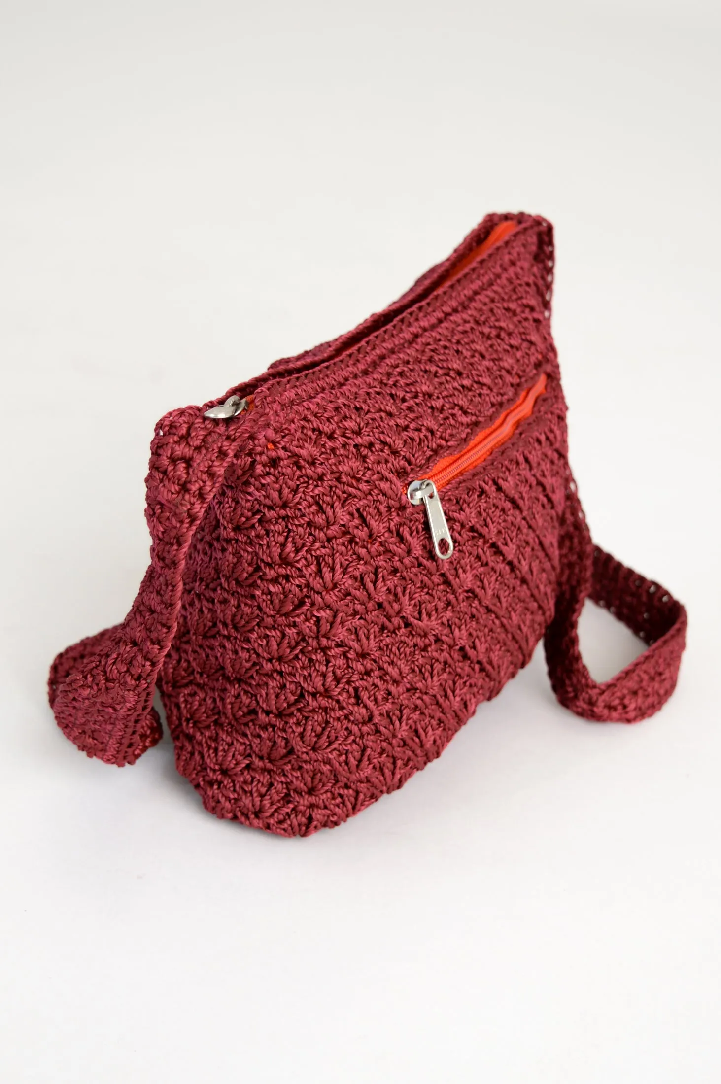 Crochet Bag, Burgundy