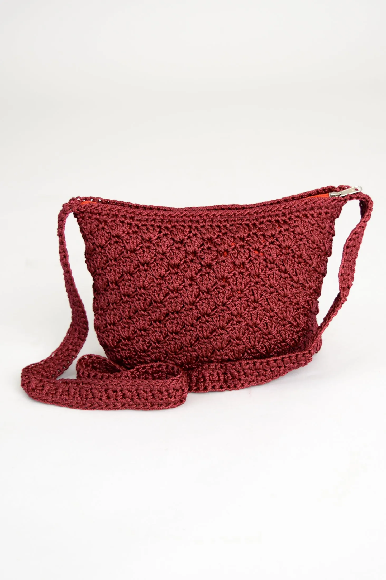 Crochet Bag, Burgundy