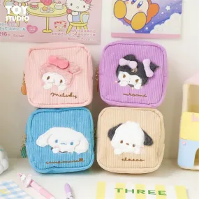 Cute cartoon corduroy storage bag sanitary towel bag