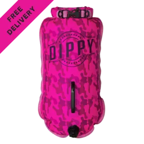 DIPPY 28 Litre Swim Dry Bag in Pink Camo