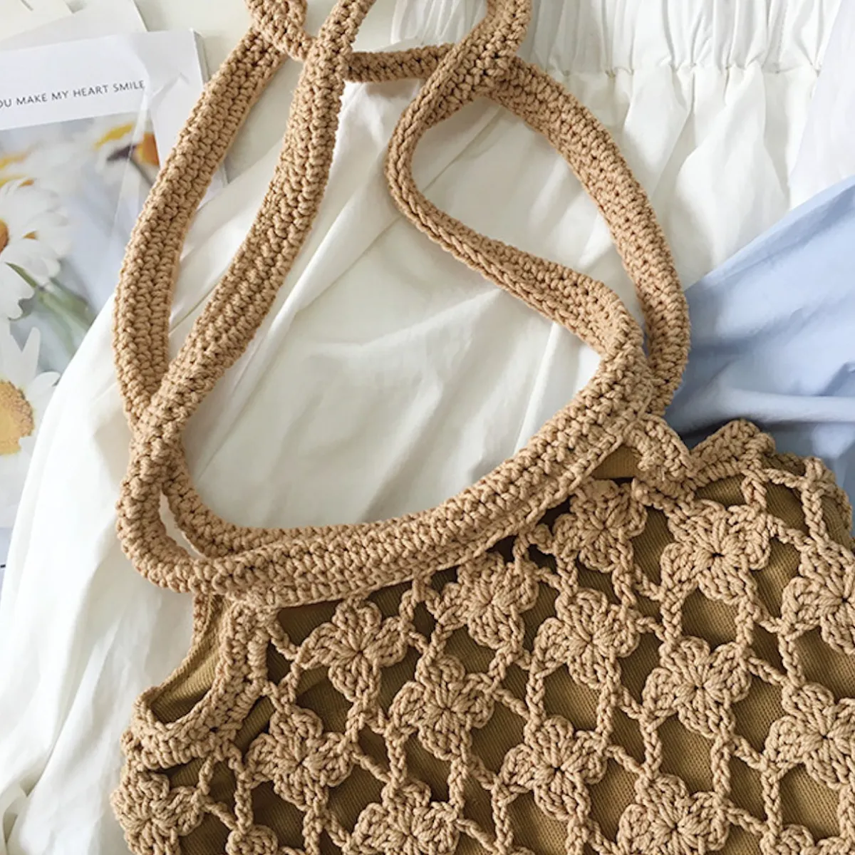 Elena Handbags Crochet Shoulder Bag