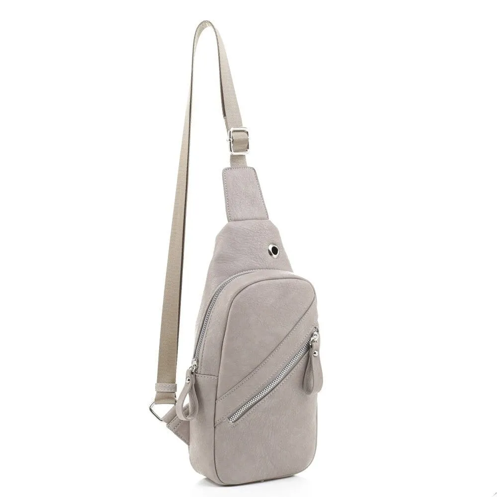 EM1508 Multi Pocket Sling Backpack/Chest Bag w/ Headphone Port