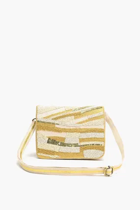 Embellished Messenger Crossbody-Gold Wave