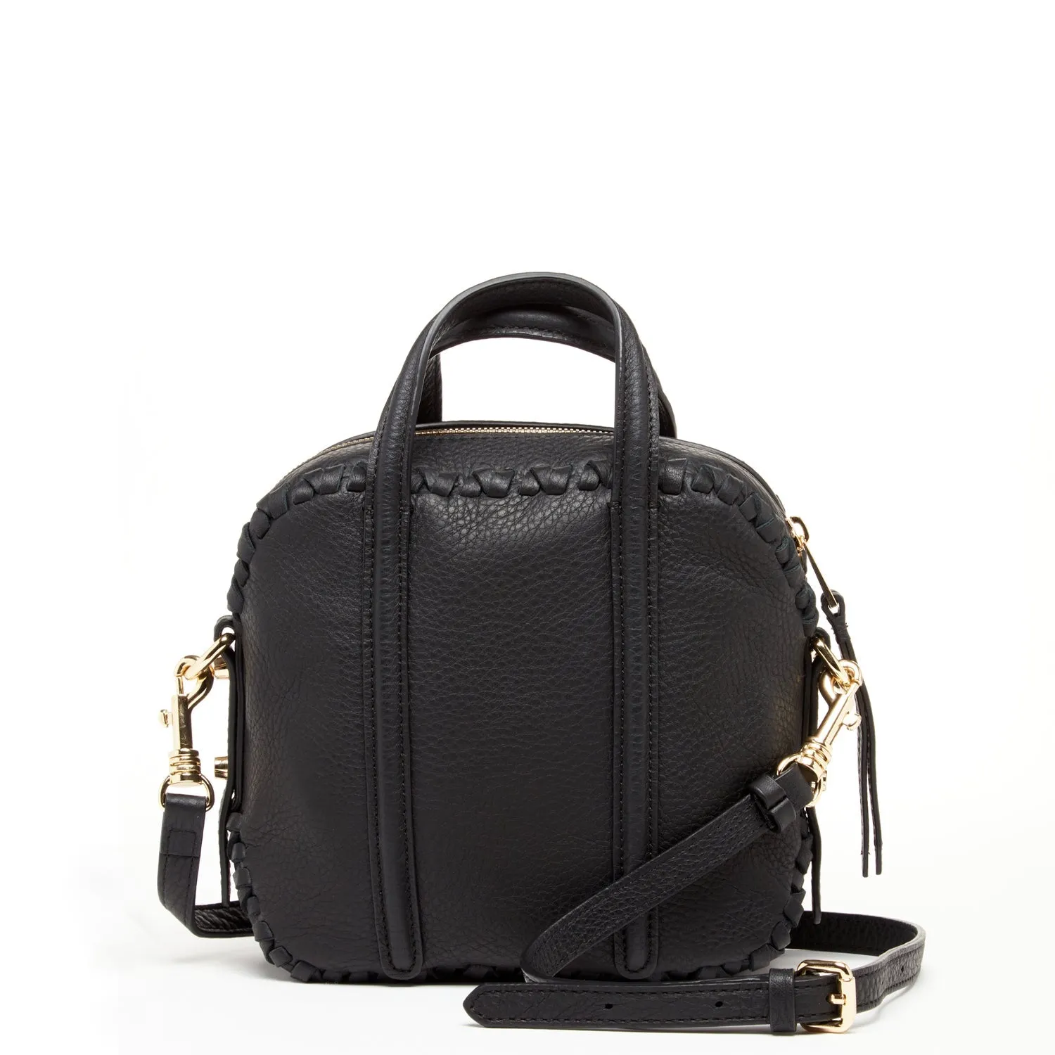 Evelyn Black Leather Crossbody Bag