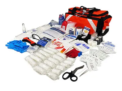 First Aid Kit, Elite Trauma Bag, 25.25" x 13.75" x11.5", Orange